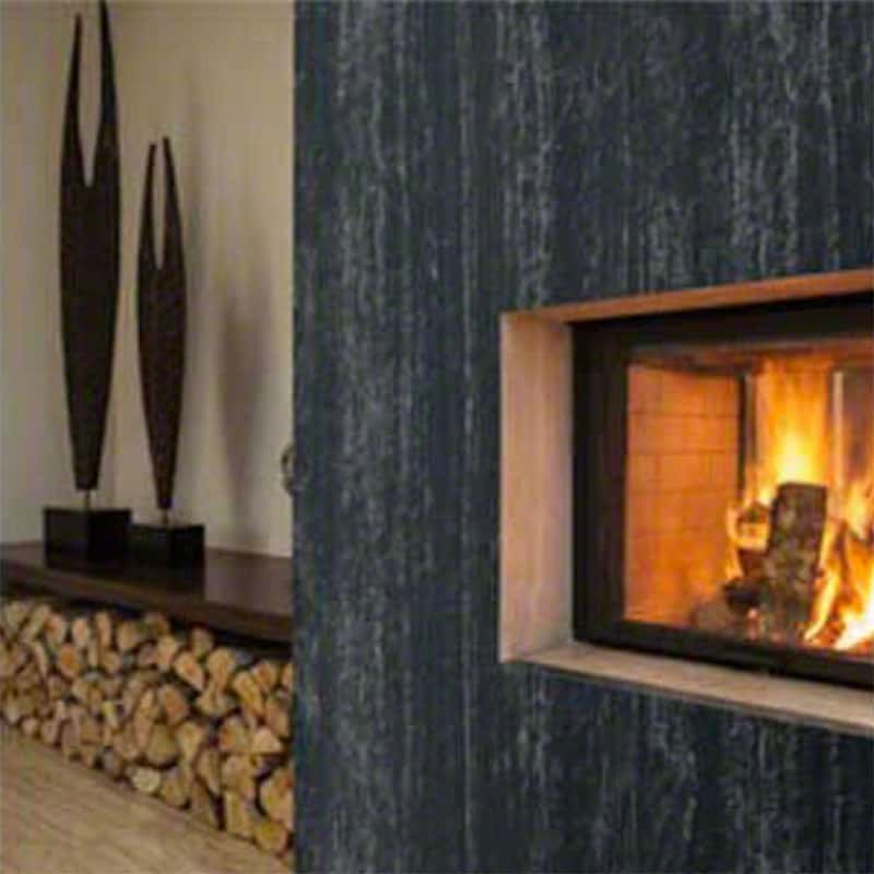 natural stone fireplace surround