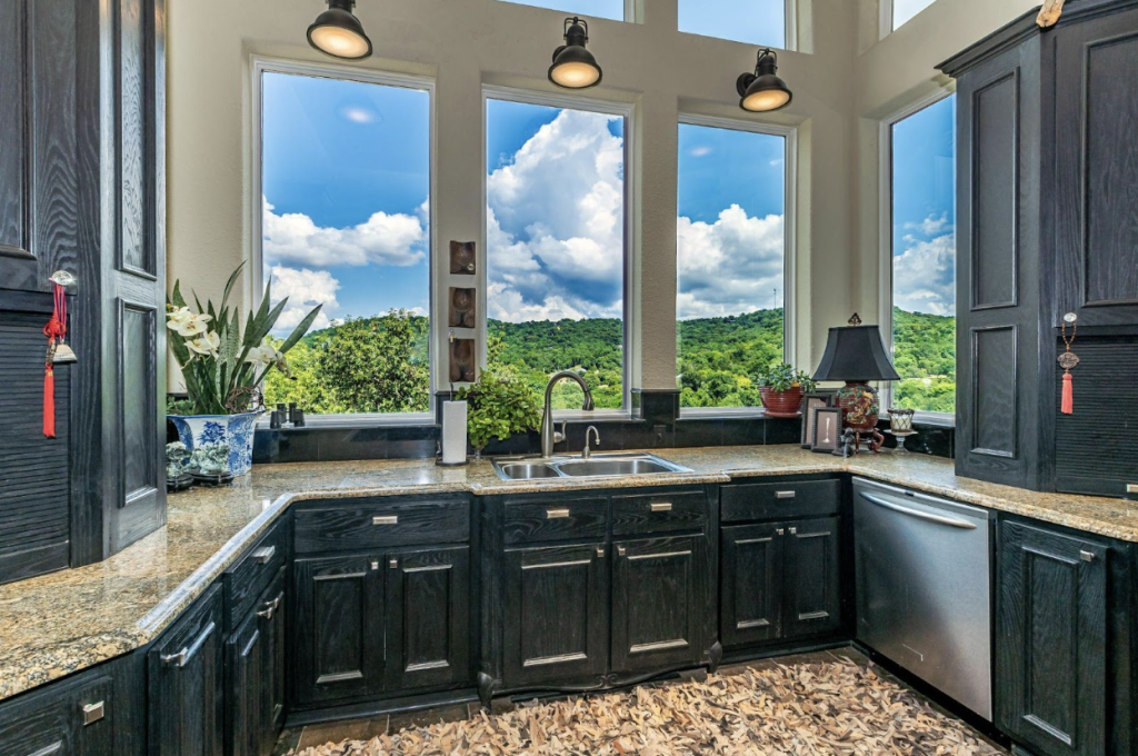 Granite Countertops with Wooden Cabinetry