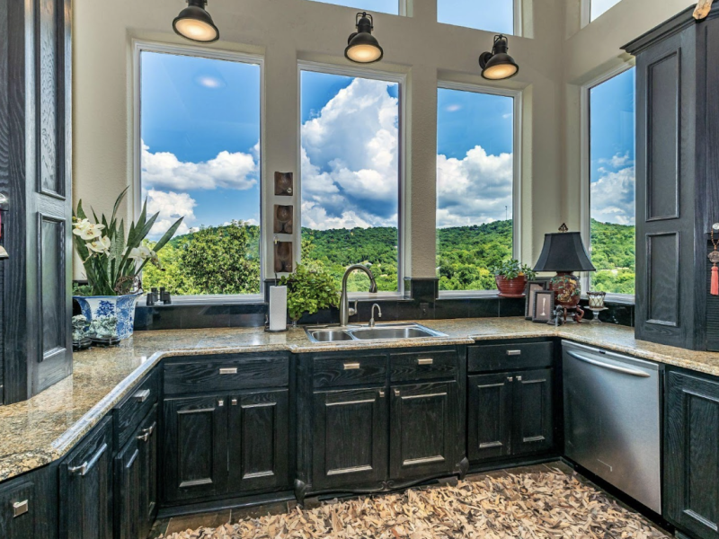 Granite Countertops with Wooden Cabinetry
