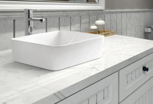 Regular vessel top bathroom countertops