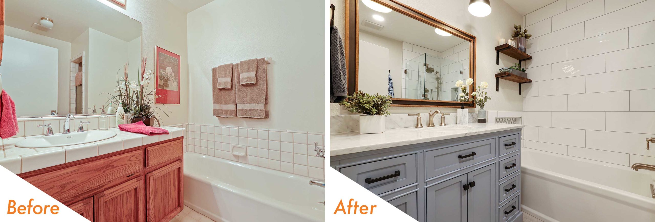 before after bathroom remodel