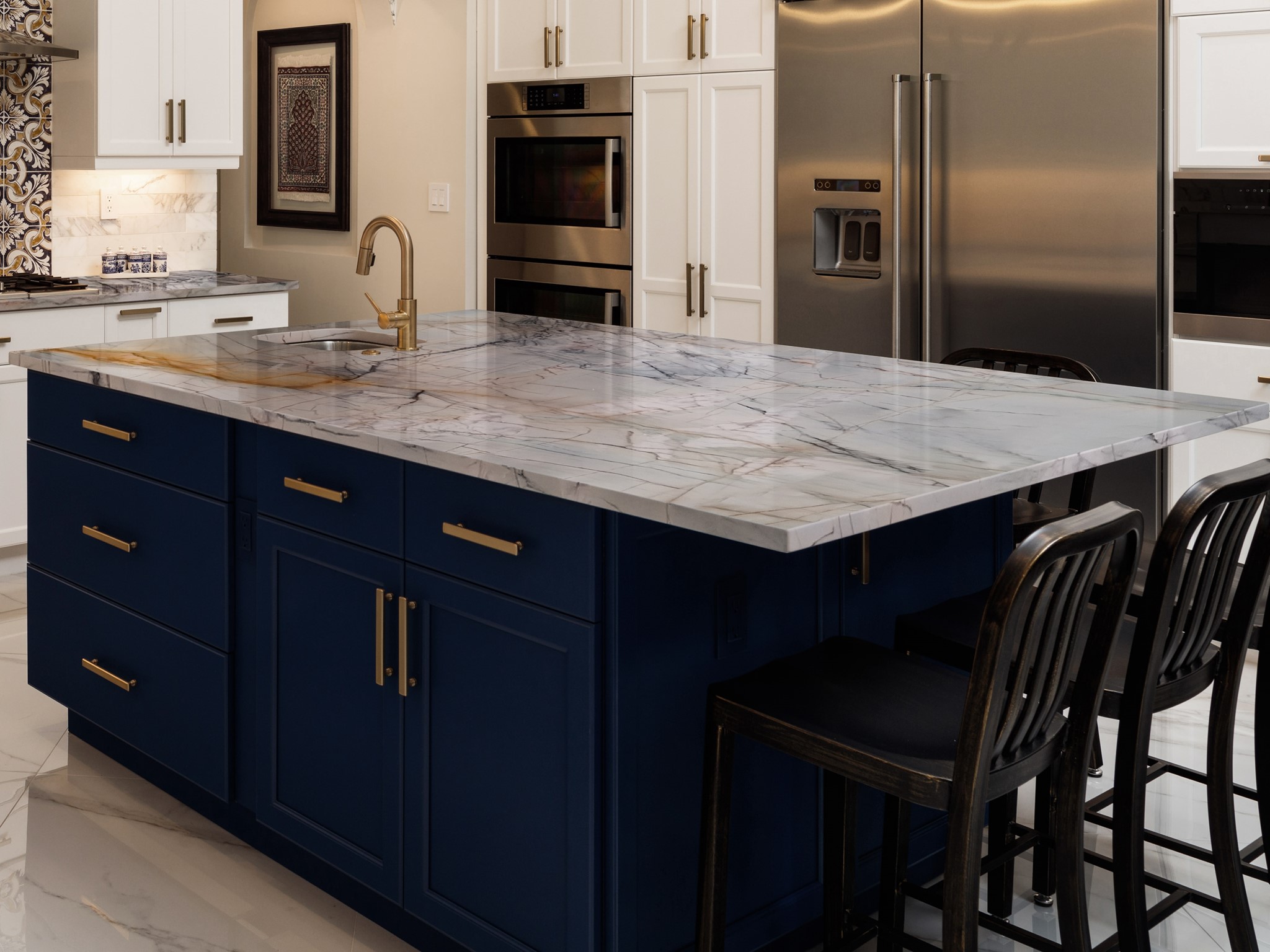 mont blue quartzite kitchen